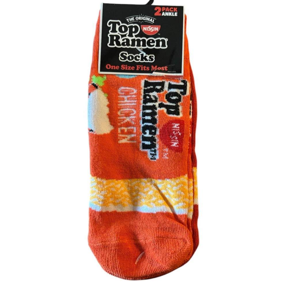 2 Pairs TOP RAMEN Chicken/Beef Ankle Socks NEW